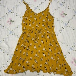 Floral Mustard Midi Dress